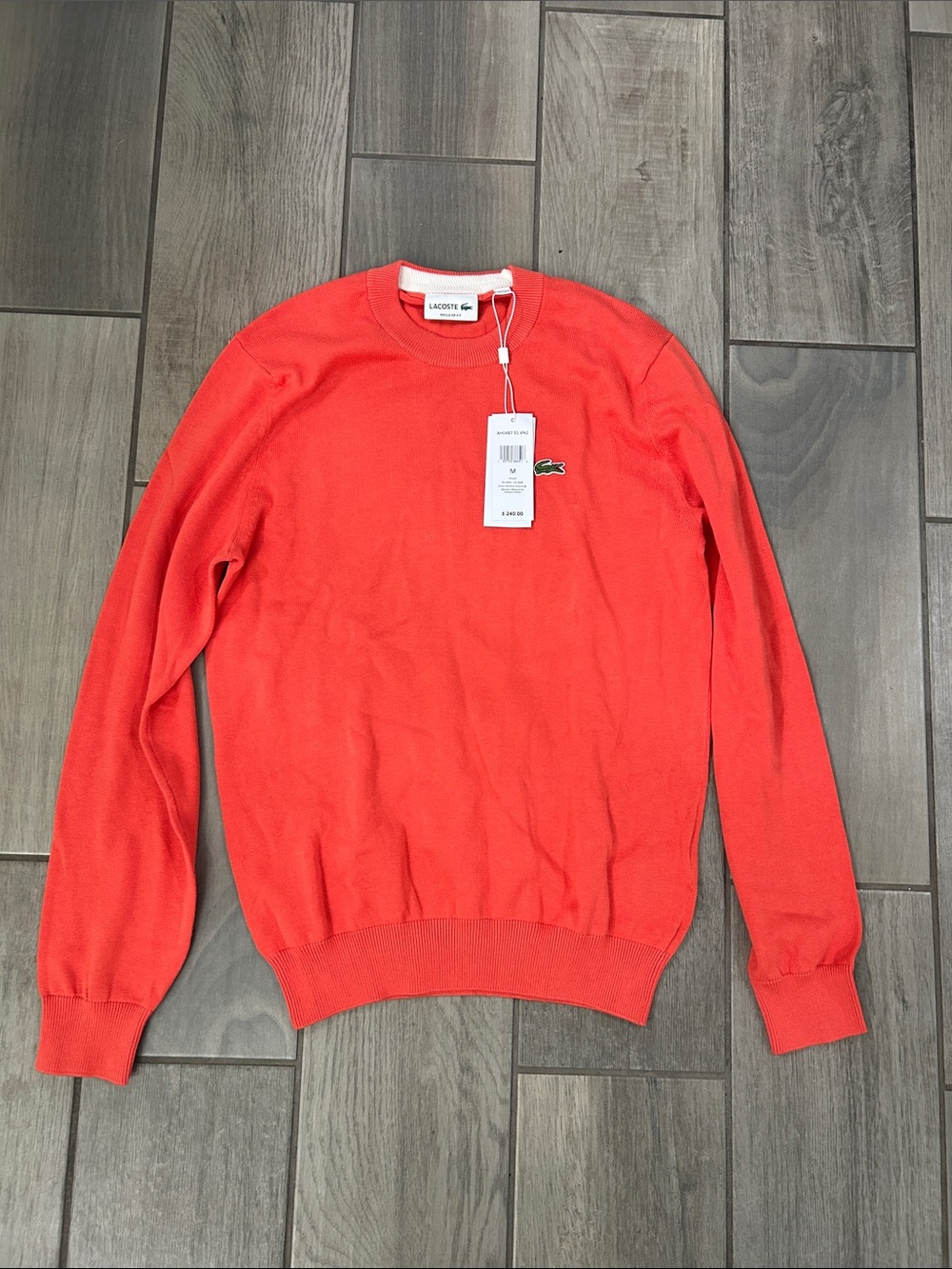 Men’s Lacoste Relaxed Fit Tartan Pattern Blend Wool Sweater